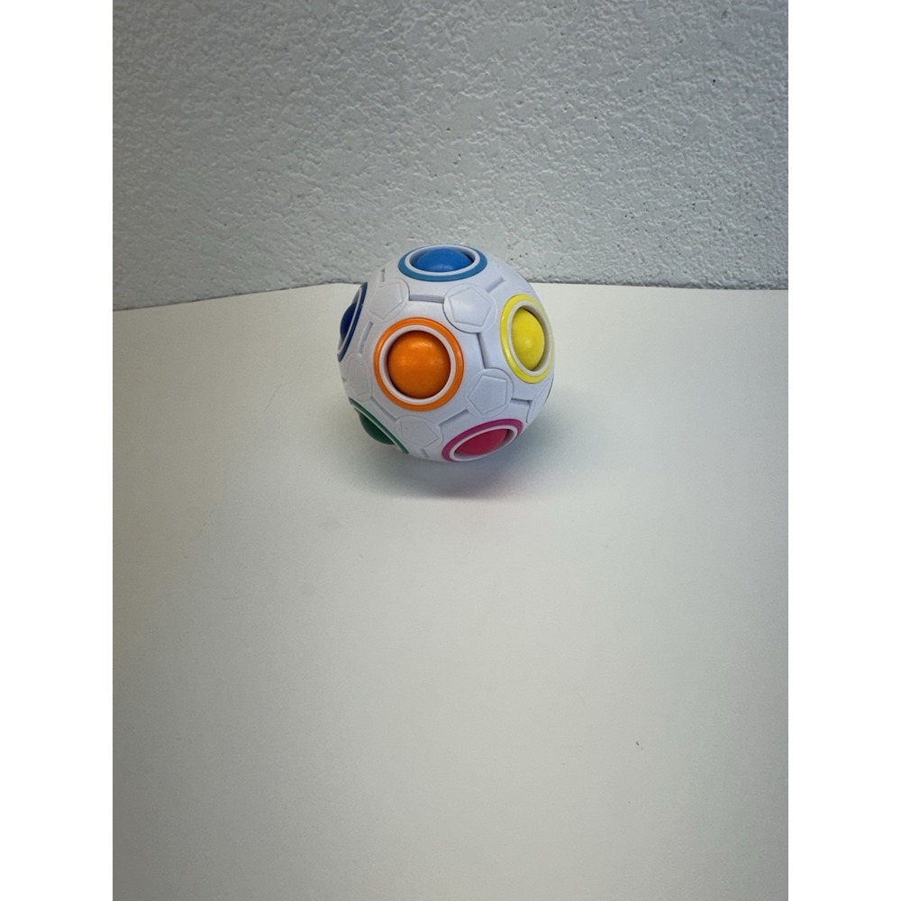Magic Rainbow Spinning Fidget Ball Toy Speed Cube Stress Relief Puzzle White